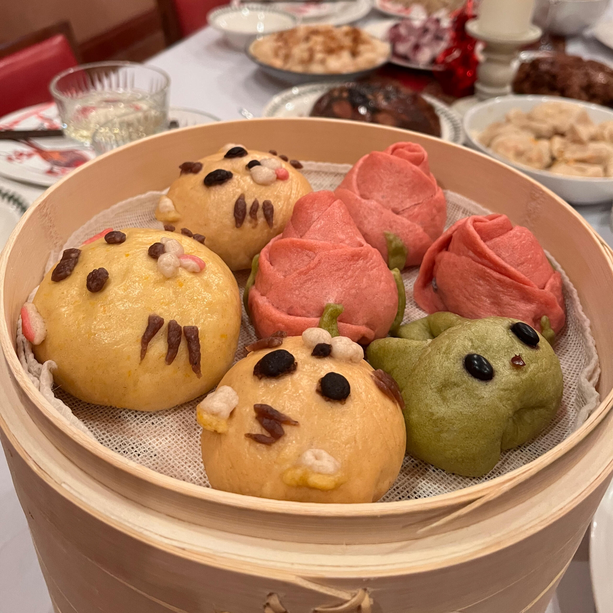 Animal shaped homemade dumplings.
